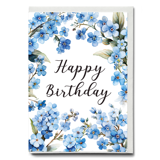 Happy birthday forget me not - Greeting Card