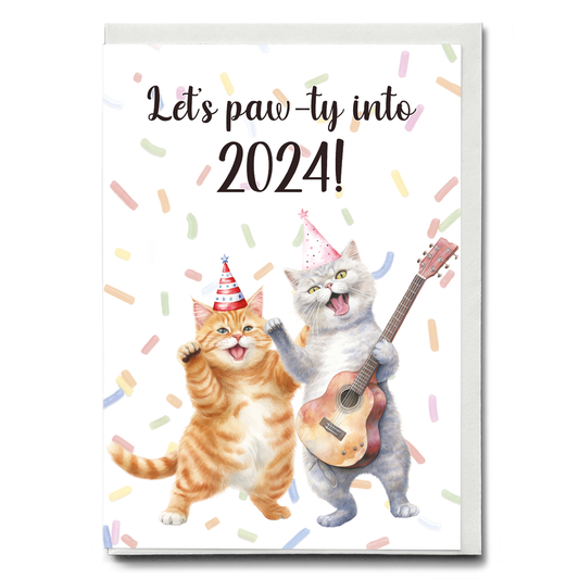 Let's paw-ty into 2024! - Greeting Card