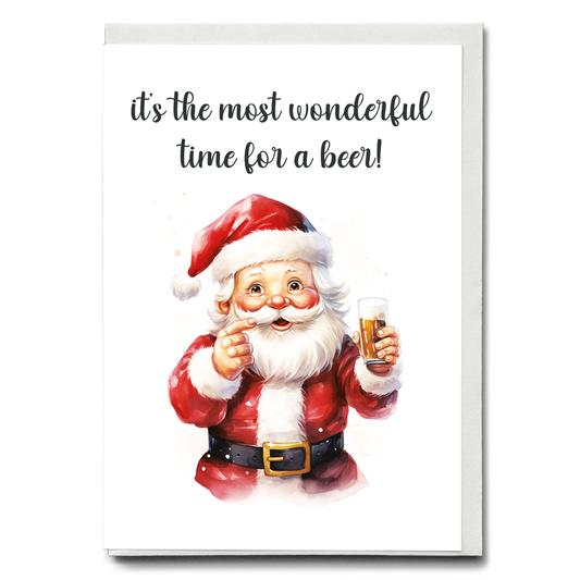 It's the most wonderful time for a beer - Greeting Card