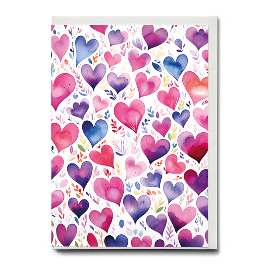 Pattern of hearts - Greeting Card