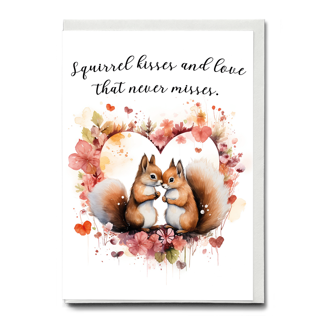 Squirrel kisses - Greeting Card