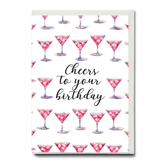 Cheers to your birthday (Pink cocktail) - Greeting Card