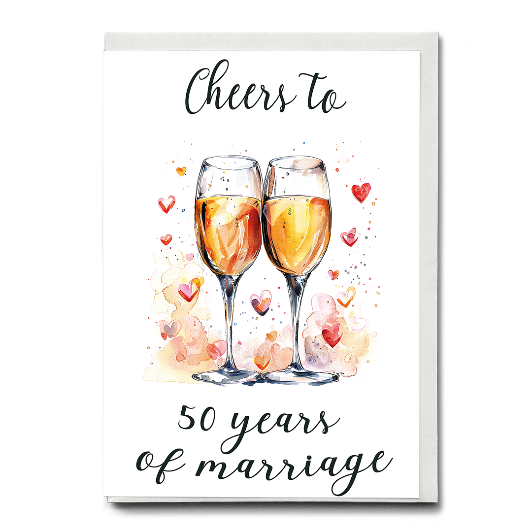 cheers to 50 years of marriage - Greeting Card