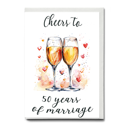 cheers to 50 years of marriage - Greeting Card