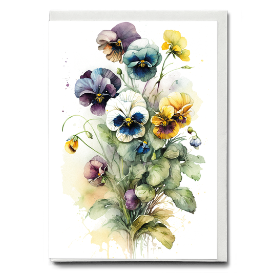 Pansies III - Wenskaart