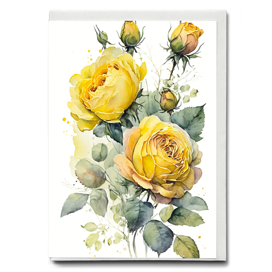 Yellow rose II - Wenskaart