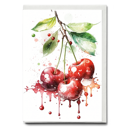 Red Cherries 3 - Wenskaart