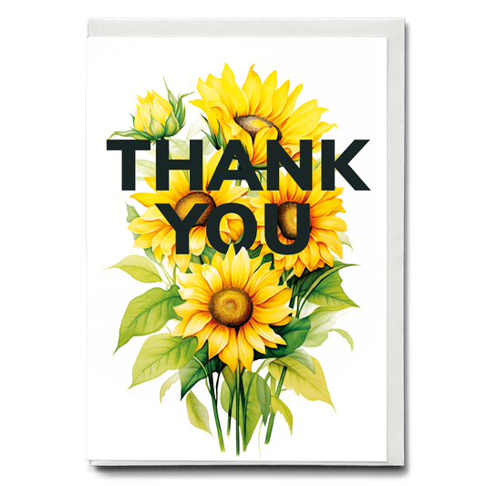 Sunflowers Thank you - Wenskaart