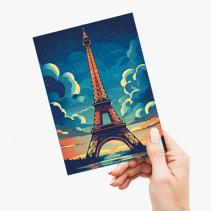 Paris at dusk - Greeting Card