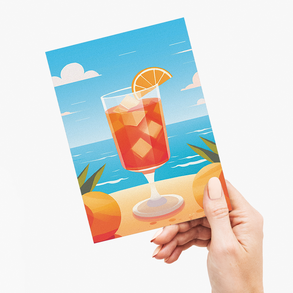 Aperol Spritz at the beach - Greeting Card