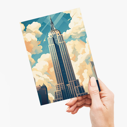 Empire State Building Art Deco style  - Greeting Card