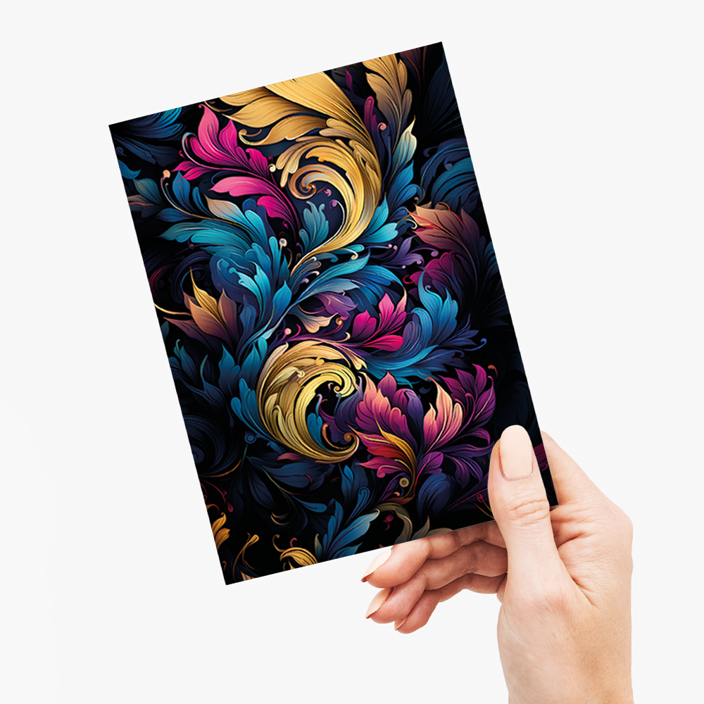 colourful leaves pattern  - Greeting Card