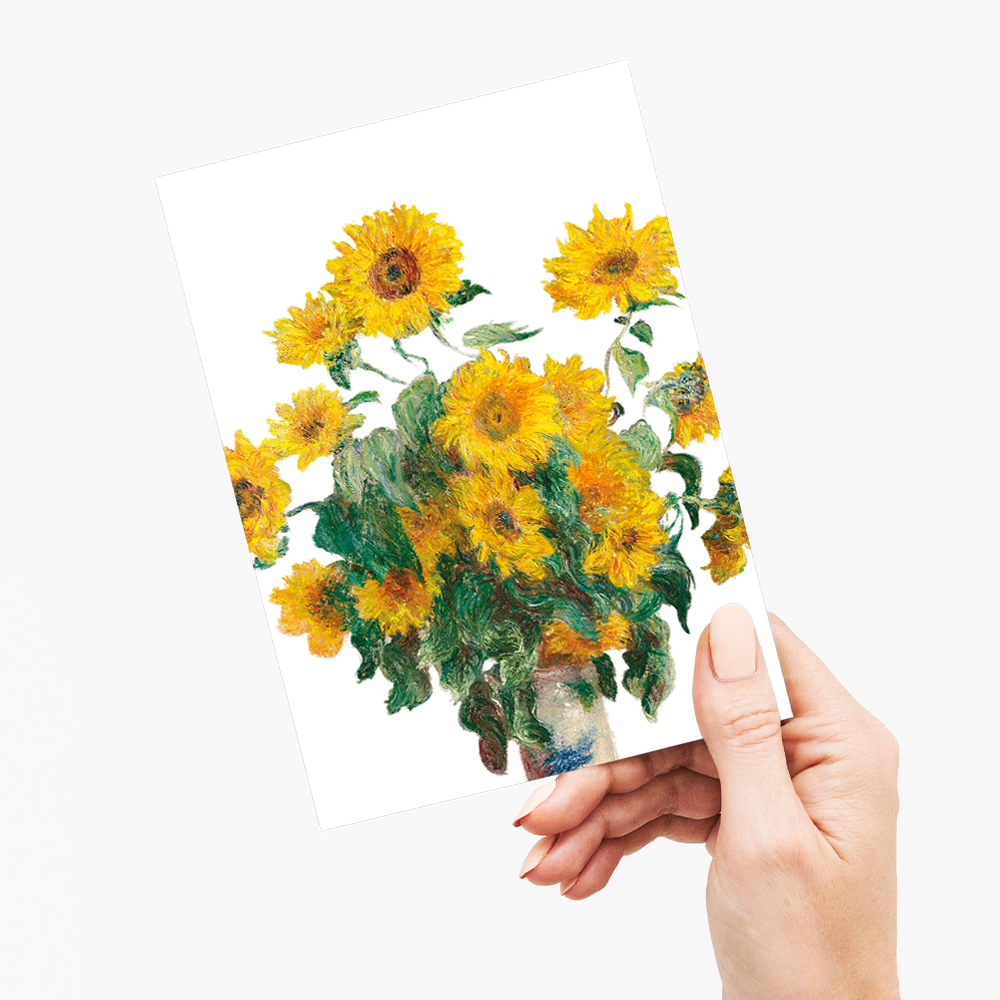 Bouquet of Sunflowers Cutout By Claude Monet - Greeting Card