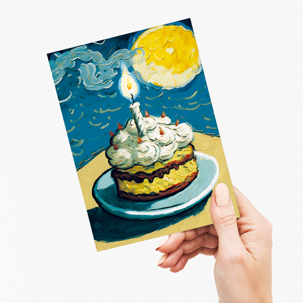 Van Gogh Birthday cake - Greeting Card