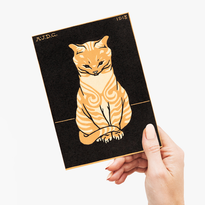 Sitting Cat By Julie de Graag - Greeting Card