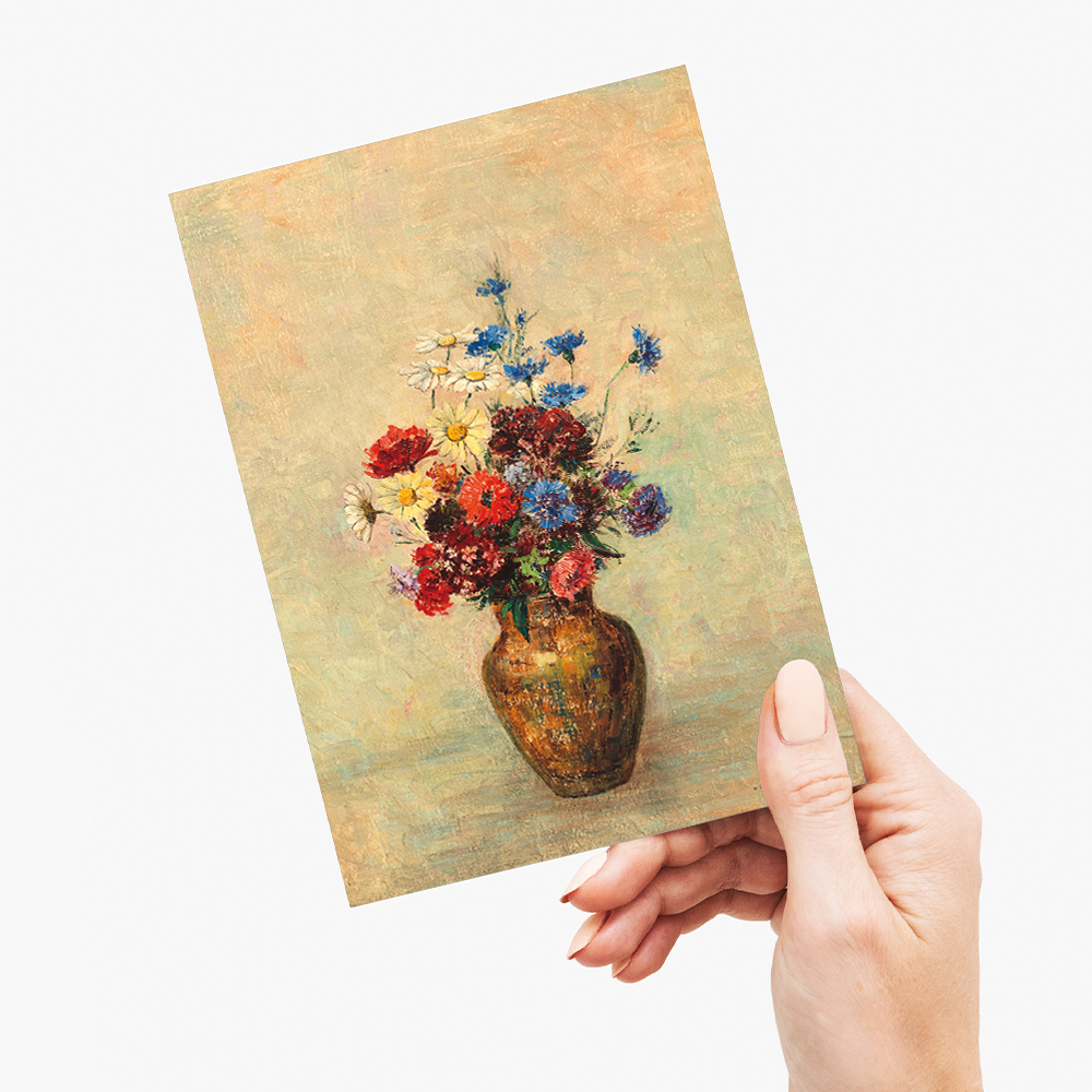 Flowers in a Vase by Odilon Redon - Greeting Card