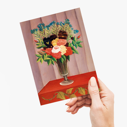 Bouquet of Flowers by Henri Rousseau - Greeting Card