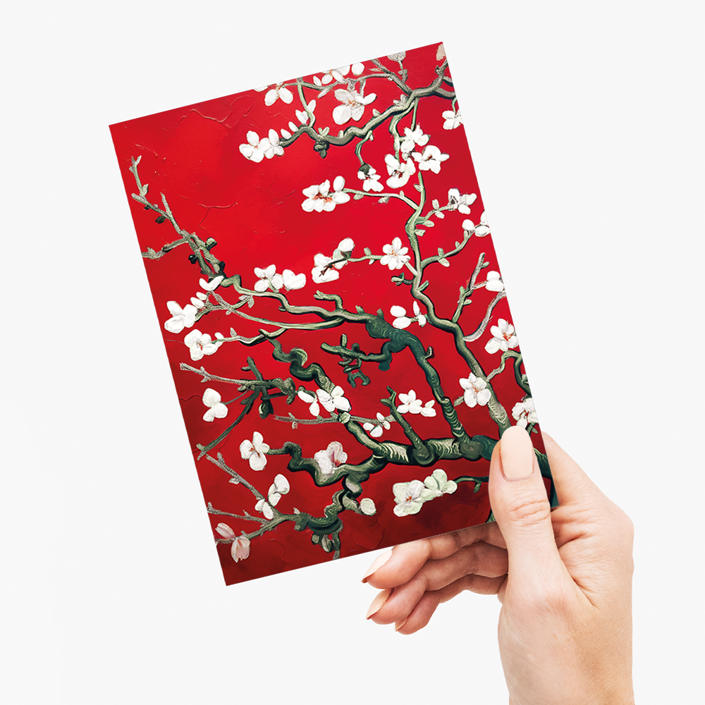 Almond blossom (Red) By Vincent van Gogh - Greeting Card