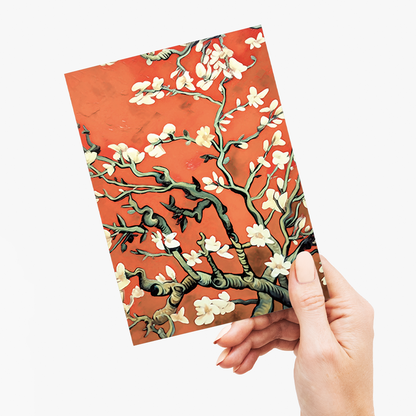 Almond blossom (Orange) By Vincent van Gogh - Greeting Card