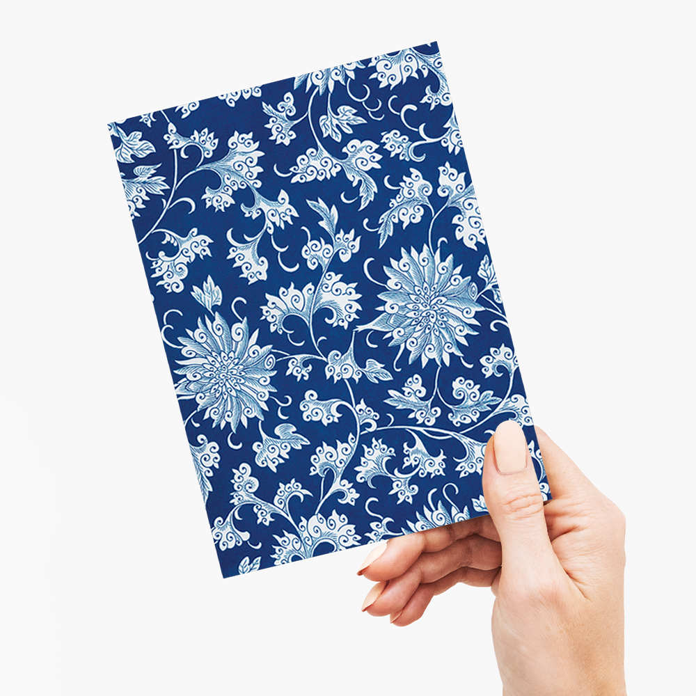 Blue flower pattern II - Greeting Card