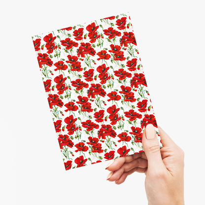 Red poppy design - Greeting Card