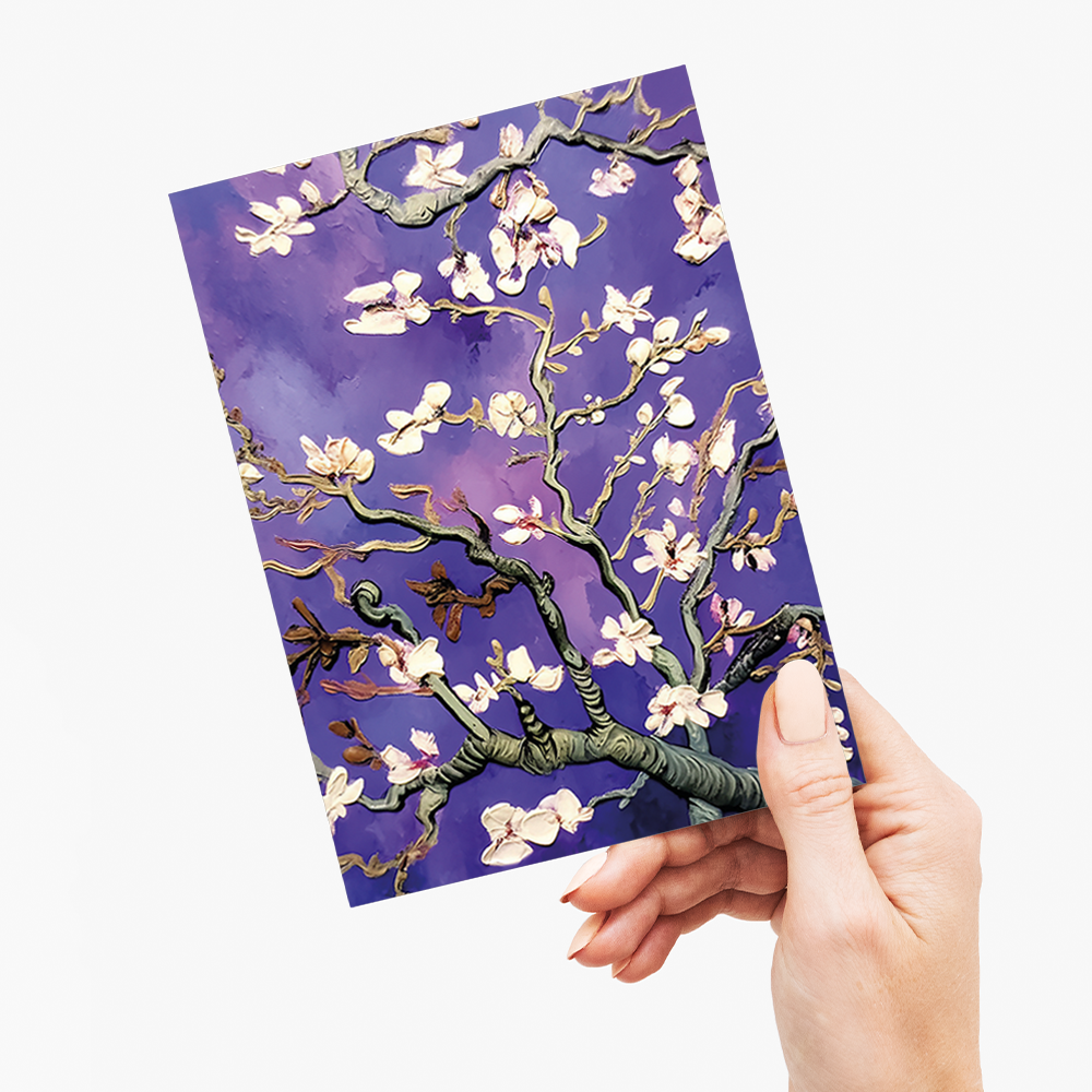 Almond blossom (Purple) By Vincent van Gogh - Greeting Card