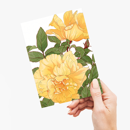 Yellow Rose By Tanigami Kônan - Wenskaart