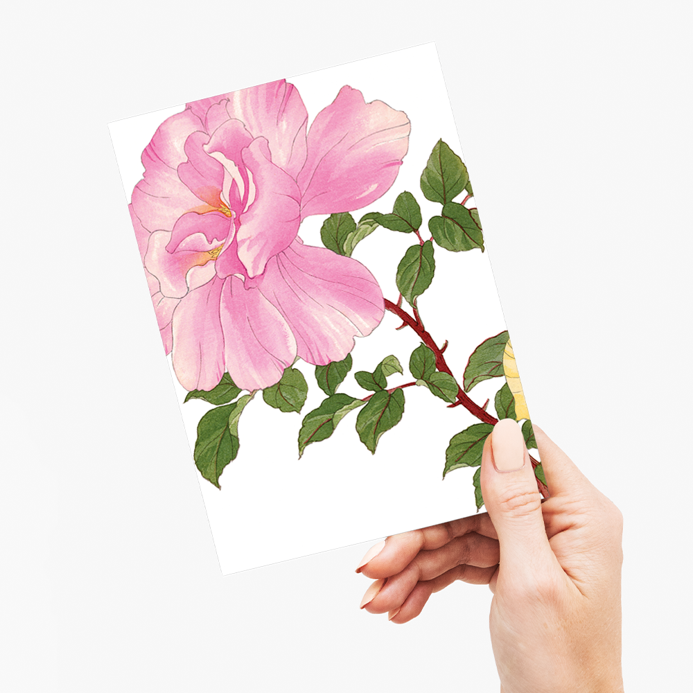 Pink Rose By Tanigami Kônan - Wenskaart