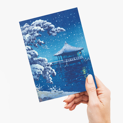 Snow at the Ukimido, Katada By Tsuchiya Koitsu - Greeting Card