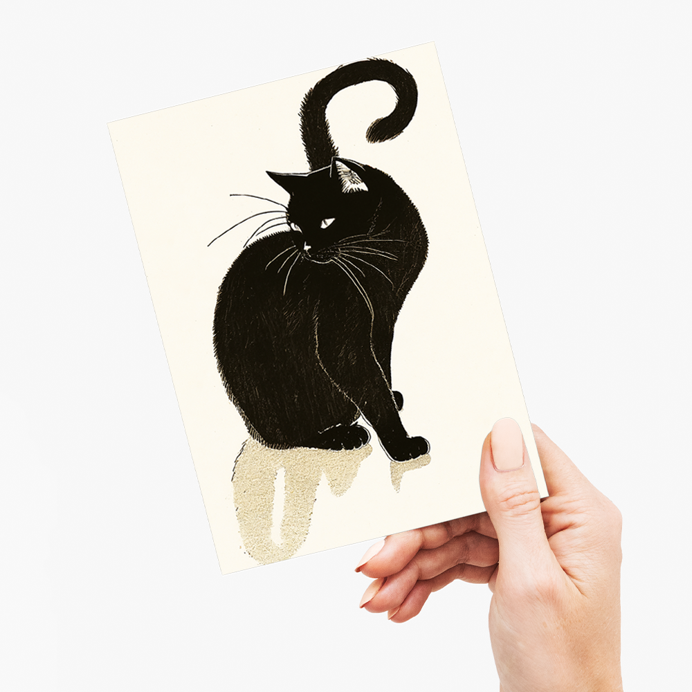 Black cat - Greeting Card