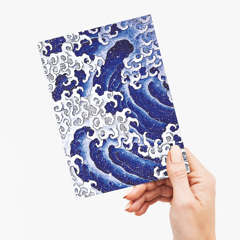 Masculine Wave by Hokusai - Greeting Card