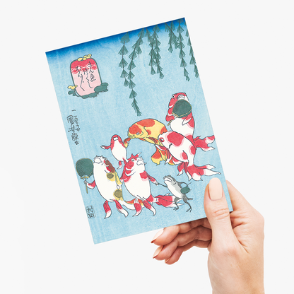 Goldfish Bubble Vendor By Utagawa Kuniyoshi - Greeting Card