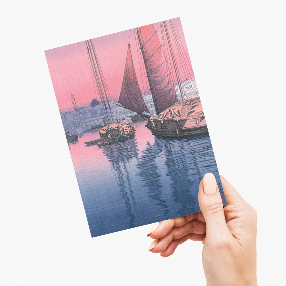 Sunset at seto inland sea - Greeting Card