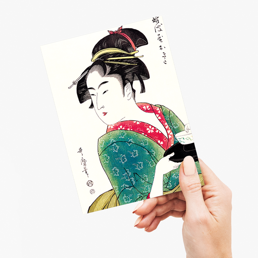 Naniwaya Okita by Utamaro Kitagawa - Greeting Card