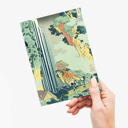Ono Waterfall on the Kiso Road by hokusai - Greeting Card