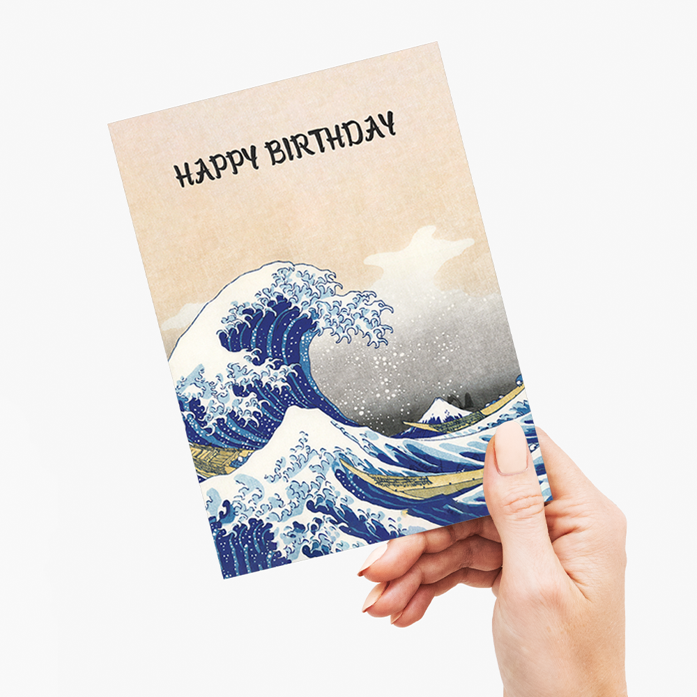 The Great Wave at Kanagawa (Happy Birthday) - Greeting Card