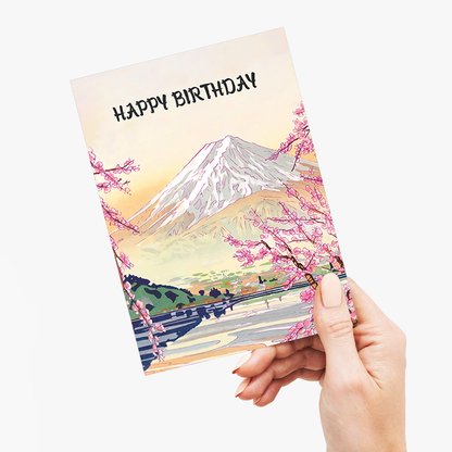 Mount fuji springtime (Happy Birthday) - Greeting Card
