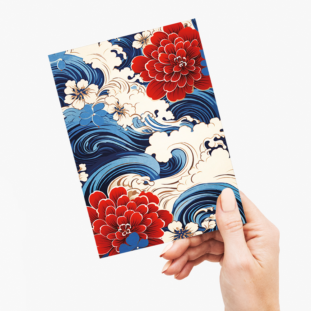 Wavy flower pattern - Greeting Card