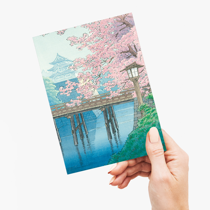 Castle and Cherry Blossoms - Greeting Card