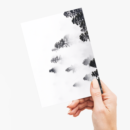 Trees Amidst the Mysterious Mist - Greeting Card