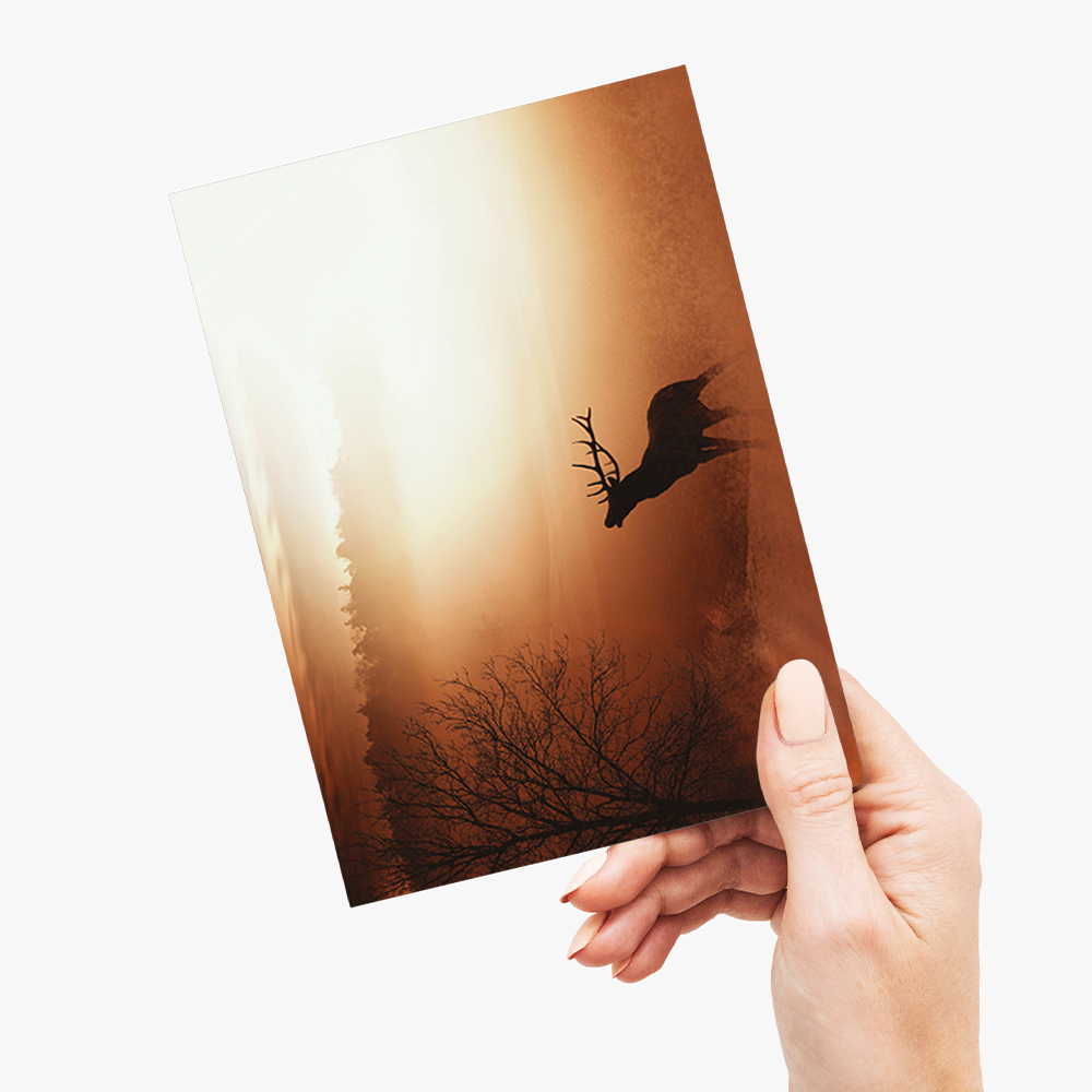 Free elk with horns - Greeting Card