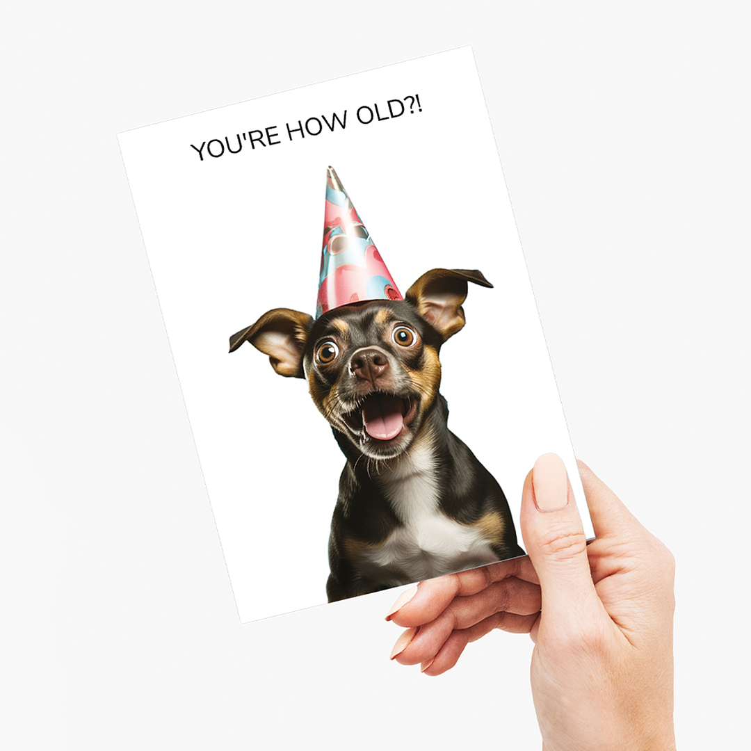 You're how old?! (Dog) - Greeting Card