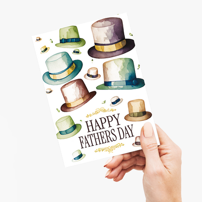 Happy fathers day Tophat - Greeting Card