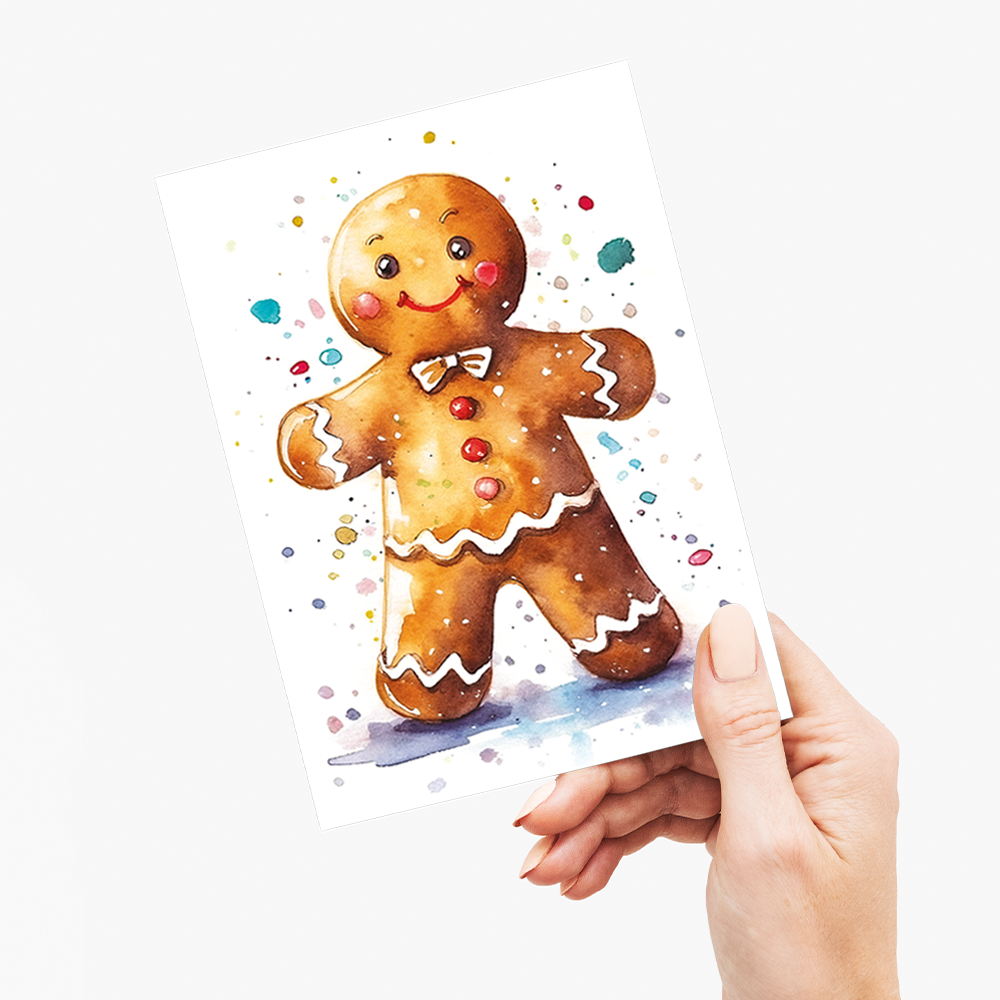 Cute gingerbread man - Greeting Card