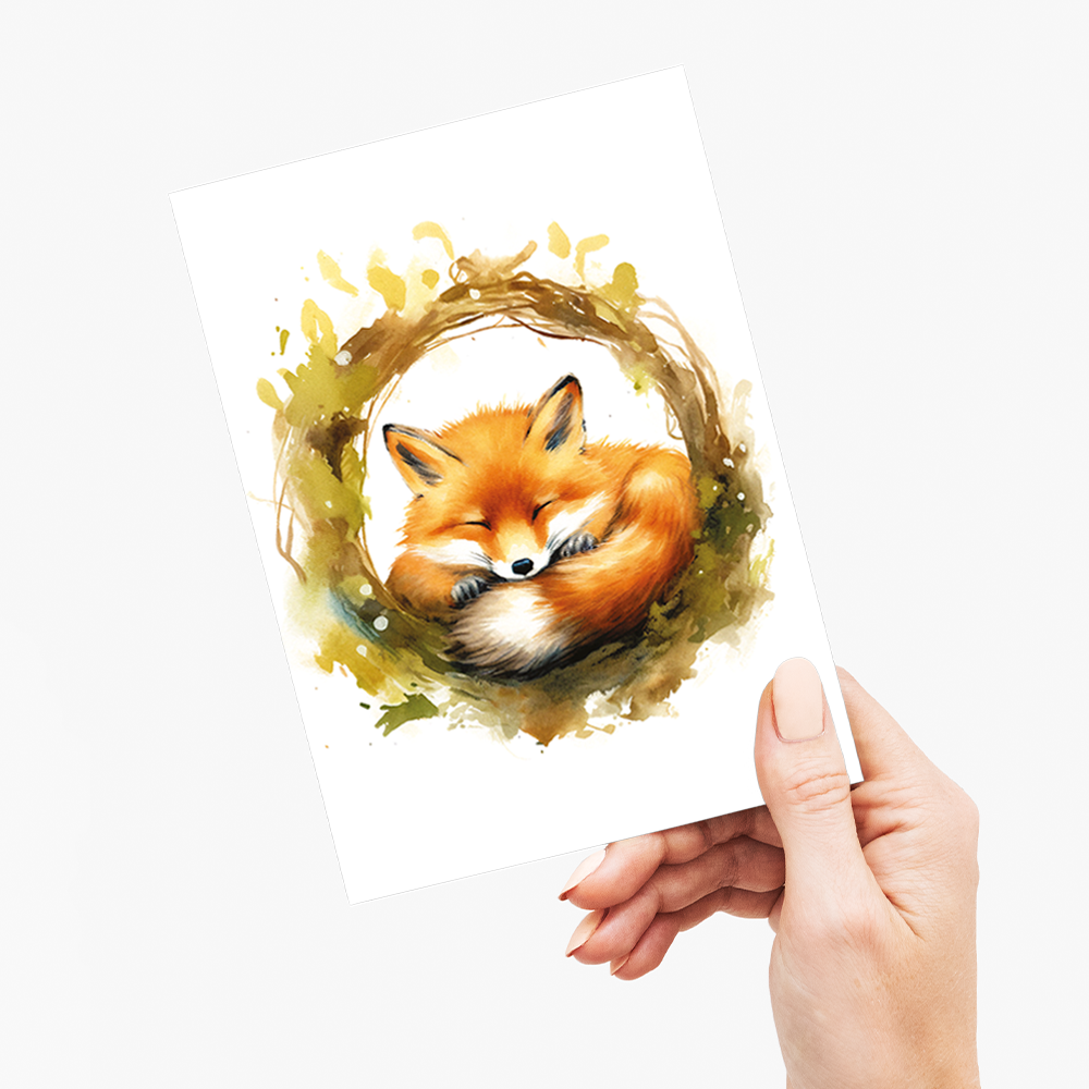 Fox sleeping - Greeting Card