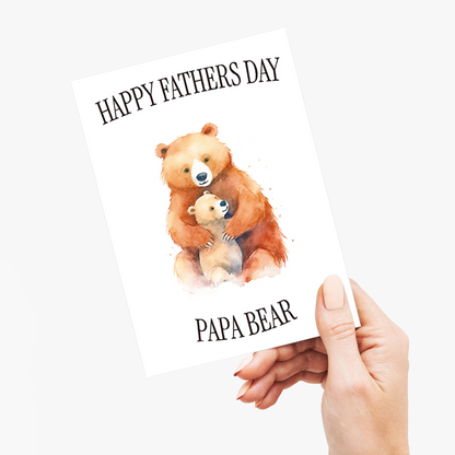 Happy fathers day papa bear - Greeting Card