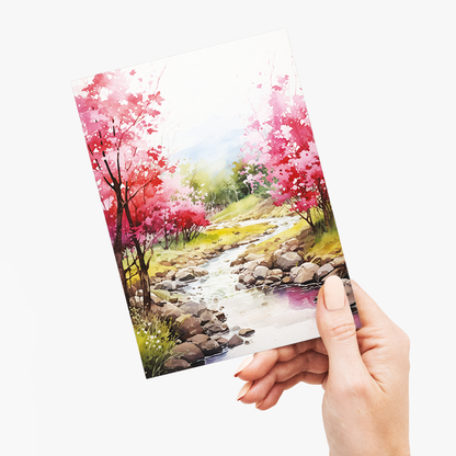 Spring landscape scene - Greeting Card