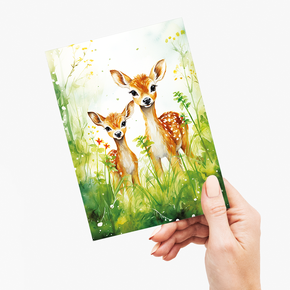 Two cute deer - Greeting Card