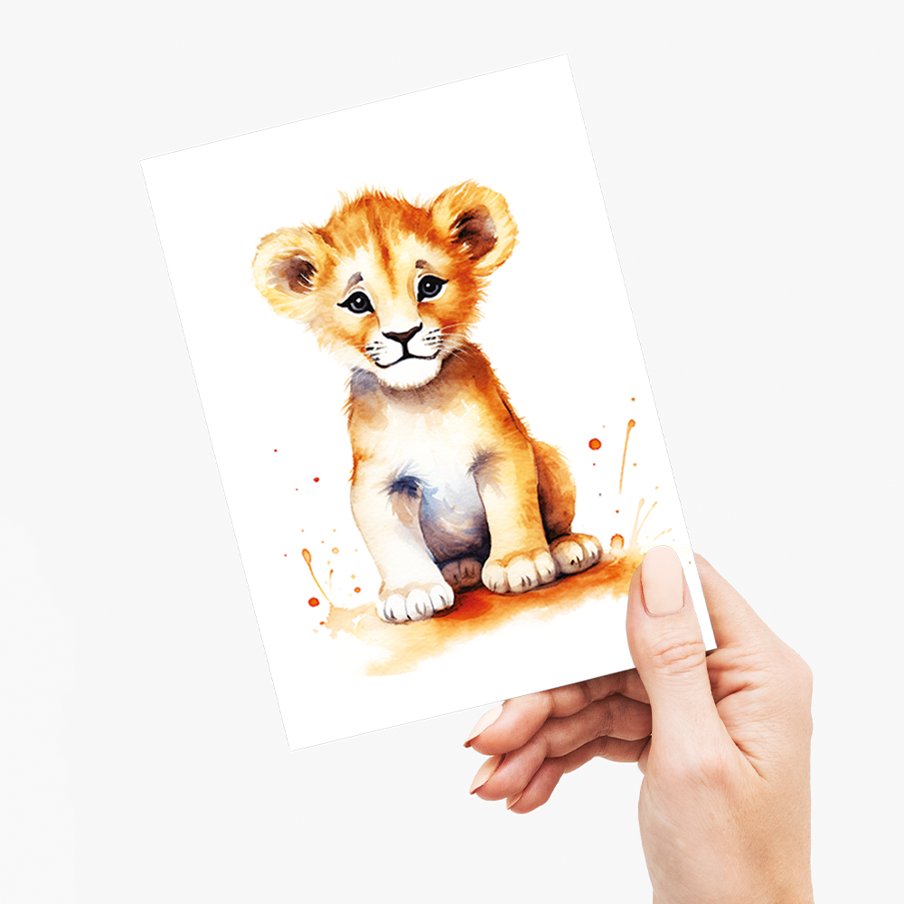 Little lion cub - Greeting Card