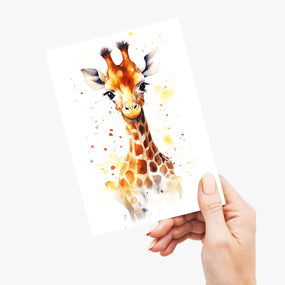 Watercolour giraffe - Greeting Card